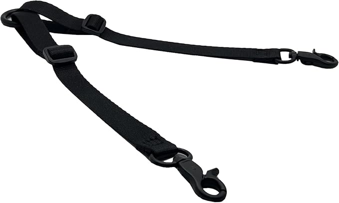 Double Headed Hook pet Safety Nylon 2-Way Coupler with Nickel-Plated Swivel Clip (DK0970-BLK-UP-1P)