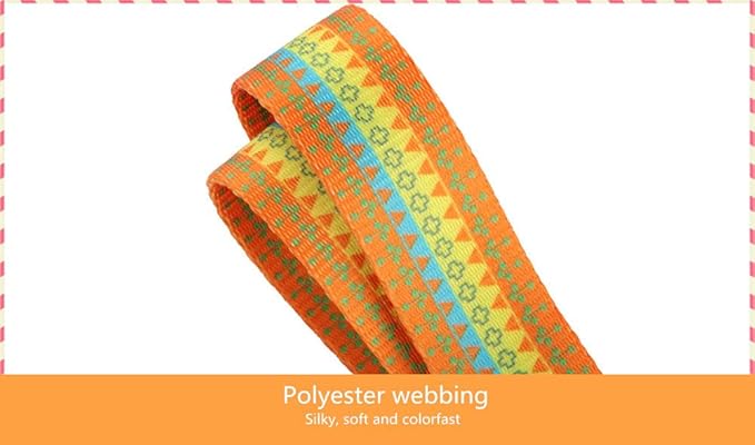Fashion Print and Unique Geometric Pattern Martingale Dog Collar, Silky Soft Safety Training Collars for Small to Large Dogs (Medium, 1 Inch Wide, Orange Yellow and Green)