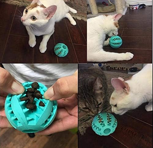 Sunglow 2 Pack Dog Toy Ball,Nontoxic Bite Resistant Teething Toys Balls for Small/Medium/Large Dog and Puppy Cat, Dog Pet Food Treat Feeder Chew Tooth Cleaning Ball Exercise Game IQ Training