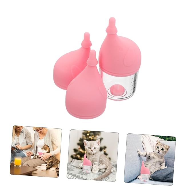 Abaodam 50ml Kitten Feeding Bottle Soft Nozzle PET Nursing Bottle for Newborn Kittens and Puppies for Small Animal Milk and Water Feeding Easy to Use