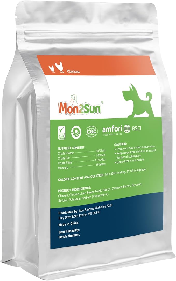MON2SUN Dog Jerky Treats, 5 Inch Chicken Sticks (Chicken Liver Flavor) Rawhide Free Training Treats for Small Dogs, Soft and Healthy Snacks, 25.4oz (96 Count-Pack of 1)