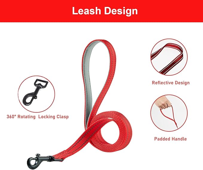 Hipubby Dog Harness and Leash Set, No Pull Soft Mesh Puppy Harness for Small Medium Dogs, Cats - Step in Reflective Breathable Lightweight Vest Harness for Walking, Training - Red, XS