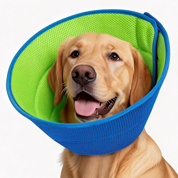 Dog Cone Collar Soft Cone for Dogs Dirt-Resistant and Washable Soft Dog Elizabethan Collars for Small Large Medium Dogs After Surgery Recovery Collars (Blue, M(Neck: 11.8-13.8"))