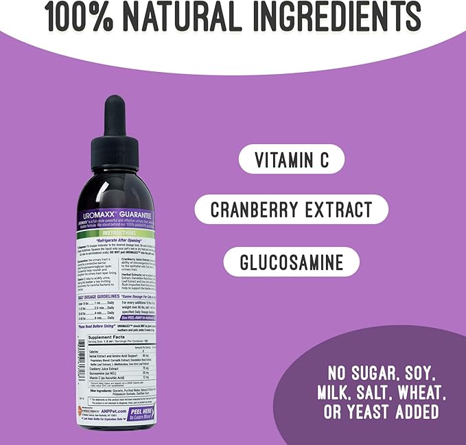 UroMAXX Urinary Tract, UTI, Kidney & Bladder Formula for Cats and Dogs, 6 oz Bottle, (2 Pack)