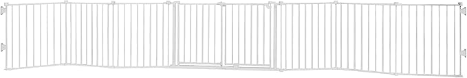 Regalo Safety 192" Double Door Super Wide Baby Gate & Play Yard, 8-Panel Adjustable Safety Gate for Doorways & Large Openings, Hardware Mounted Gate for Babies, Toddlers & Pets