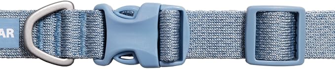 Ruffwear, Front Range Flex Dog Collar, Soft Engineered Knit for Everyday Walks, Lightweight Adjustable with Aluminum V-Ring, Integrated ID Tag Silencer, Quick Release Buckle, Polar Blue, 11"-14"