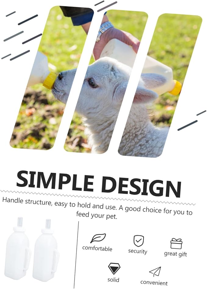 Levemolo 2pcs Durable Calf Feeding Milk Bottles Food-Grade Containers for Newborn Livestock Lightweight Portable Calf Nursing Bottle for Easy Outdoor Use