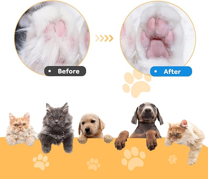 Mcbazel Pet Micro Precision Trimmer, Multifunctional Pet Hair Trimmer Waterproof Rechargeable Shaver with LED Light for Paws Eyes Ears Face Buttocks for Small Dogs and Cats,50dB Quiet Shave.