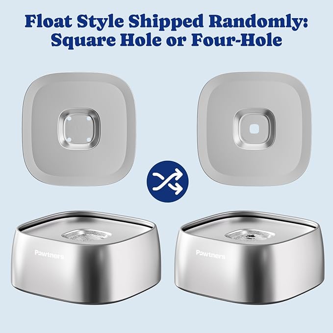Pawtners All Stainless Steel Dog Water Bowl No Spill,135oz Anti-Splash Dog Bowl with Non-Slip Base, Spill Proof for Medium Large Messy Drinkers, Slow Drinking, Slobber Stopper,Easy to Clean