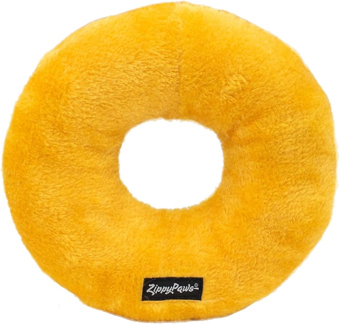 ZippyPaws Jumbo Donutz - Rainbow Plush Dog Toys for Aggressive Chewers, Summer Dog Pride Accessories