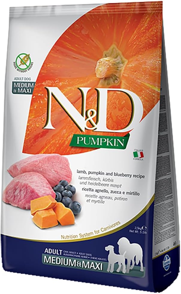 Farmina - Natural & Delicious Pumpkin Grain-Free Lamb & Blueberry Dry Dog Food, 26.4lb Bag