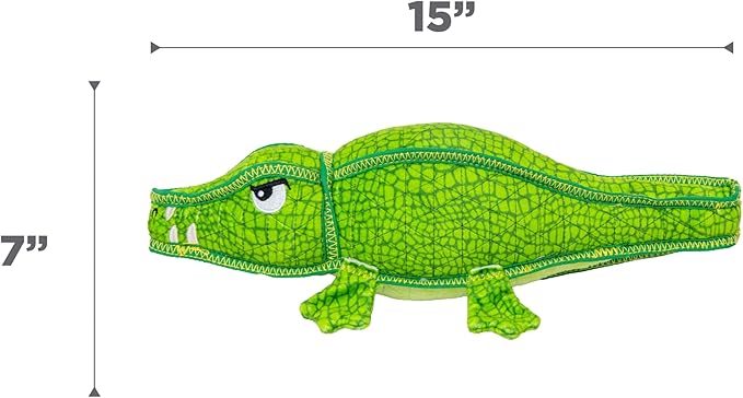 Outward Hound Xtreme Seamz Alligator Squeaky Dog Toy - Reinforced Dense Stuffing Plush Toy