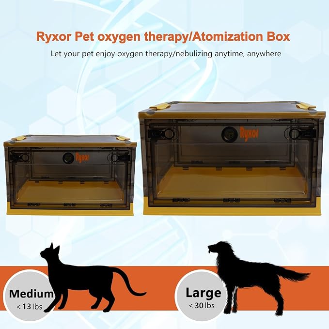 Ryoxr Puppy Atomization Nest, Folding Pet ICU & Pet Oxygen Chamber, Incubator for Puppies with Pet Nebulizer Box - Pet Cages for Cats, Dogs & Home Pet for Cough Breathing Treatment (Large,Yellow )
