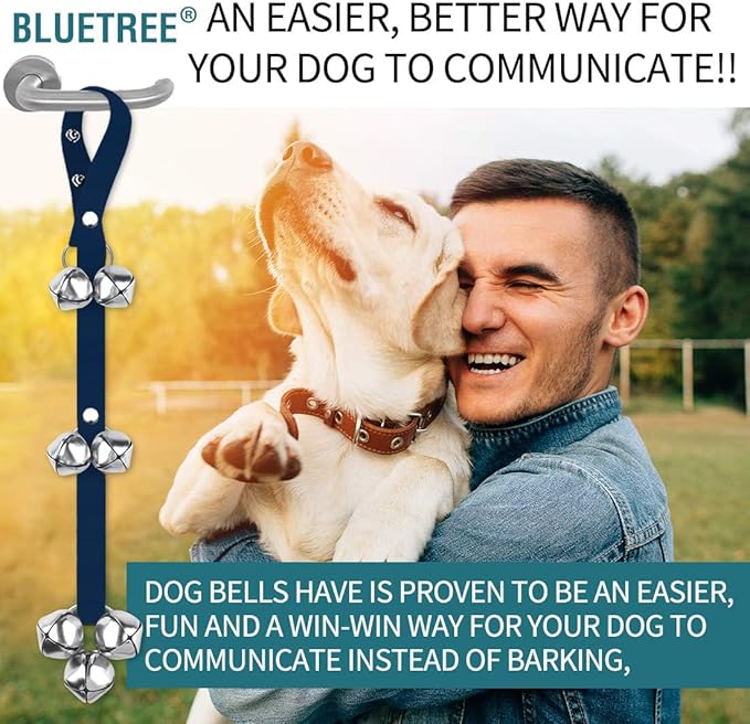 BLUETREE Dog Doorbells Premium Quality Training Potty Great Dog Bells Adjustable Door Bell Dog Bells for Potty Training Your Puppy The Easy Way - 7 Extra Large Loud 1.4 DoorBells