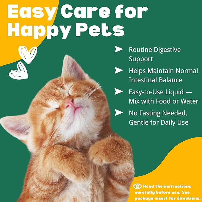 Liquid Dog & Cat Dewormer with Pyrantel Pamoate, for Roundworms & Hookworms, Easy-to-Use Oral Liquid Formula