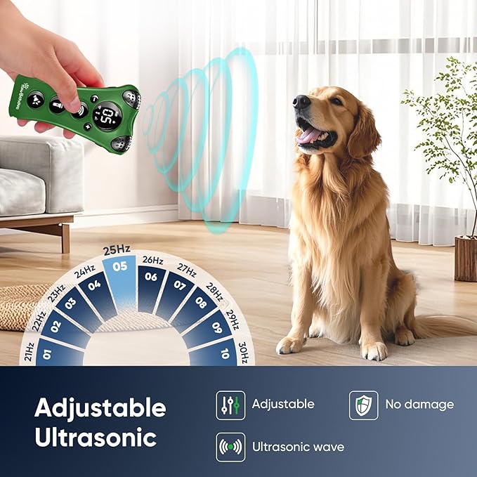 PawBehave Ultrasonic Dog Bark Deterrent Device β10-Level Adjustable Anti Barking Trainer with Flashlight, Strobe, E-Clicker(18 Whistle Sounds)βNo Shock, Collar-Free Dog Behavior Correction Devices