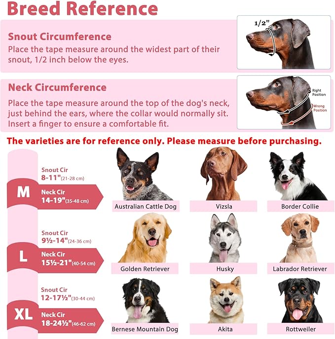 BARKLESS Soft Dog Head Collar, Patented Padded No Pull Head Halter, Training Nose Leash with Safety Link for Medium Large Dogs, Adjustable Muzzle Leash, Easy Control for Walking(Pink, L)