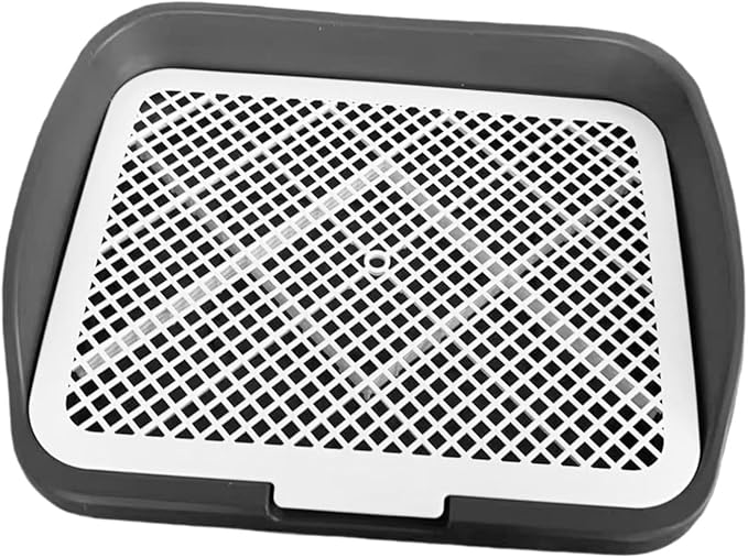 Dog Toilet Puppy Pad Holder Supplies Non Slip with Column Dog Pee Holder Training Pad for Bunny Home Dorm Room, Gray