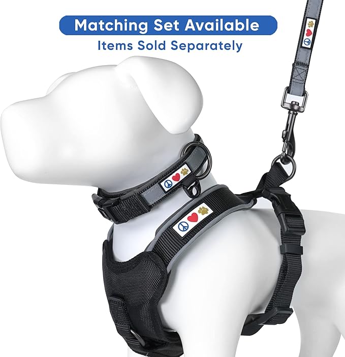 Pawtitas Lumberjack Padded Martingale Collar for Dogs | Soft Neoprene Dog Collar for Your pet's Comfort Made with Reflective Band for Maximum Visibility | Fits Small and Large Pets - XS Black