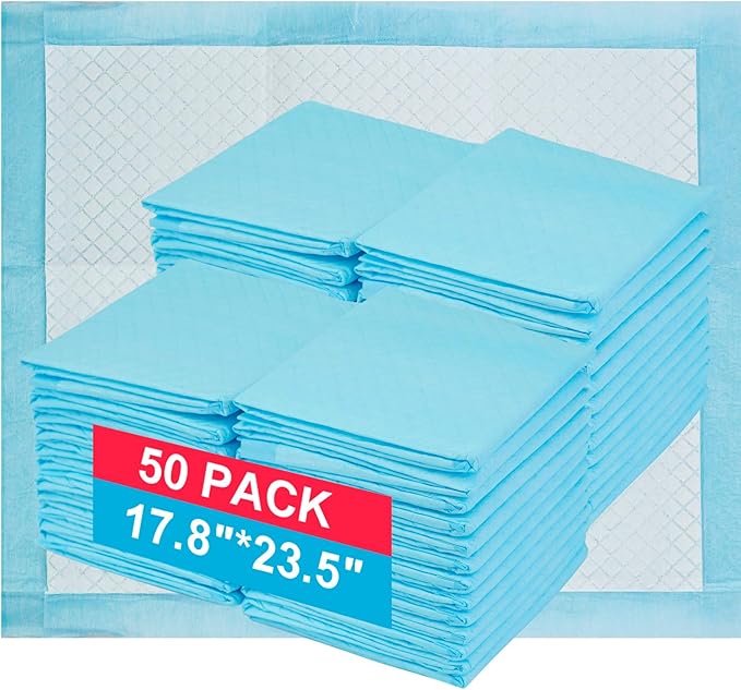 Bolux Dog and Puppy Training Pads, Disposable Dog Pee Pads (50, 17.8"*23.5"(45*60cm))