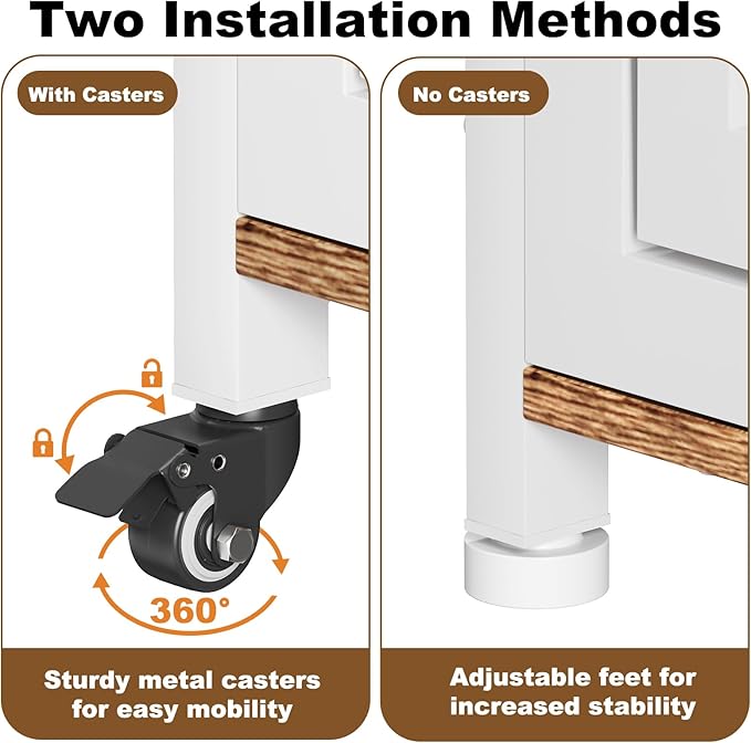 EasyCom 42"/41"/33" XL Heavy Duty Dog Crate Furniture with Casters, Dog Kennel Indoor for Large and Medium Dogs, Double-Doors Sturdy Dog Cage for Anxiety Dog, Decorate House as TV Stand, Bedside Table