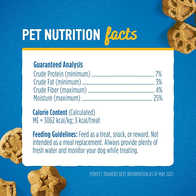 Blue Dog Bakery Perfect Trainers, Mini Dog Training Treats, Soft & Chewy Beef, Healthy Treats, All Natural Ingredients, 6 oz (Pack of 2)