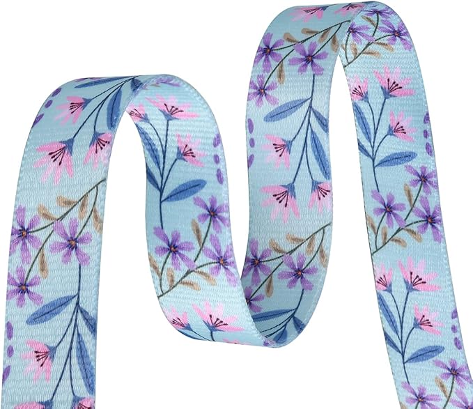 Mihqy Dog Collar with Bohemia Floral Tribal Geometric Patterns - Soft Ethnic Style Collar Adjustable for Small Medium Large Dogs(Floral Purple,S)