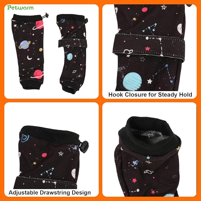 PetWarm Dog Recovery Sleeve 4pcs Set, Dog Leg Sleeve, Ideal for Comfort and Support During Pet Recovery, Suitable for Active or Support Recoverying Pet Use, Black, S