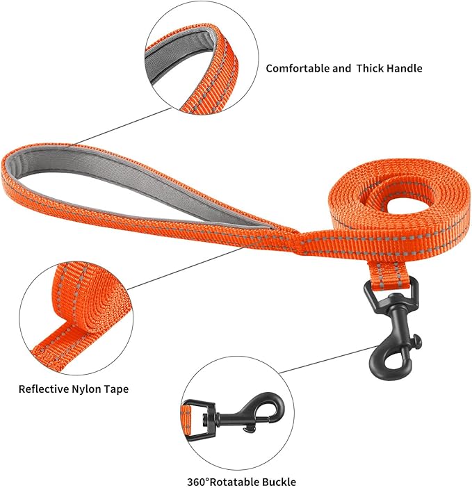 Hipubby Dog Harness and Leash Set, No Pull Soft Mesh Puppy Harness for Small Medium Dogs, Cats - Step in Reflective Breathable Lightweight Vest Harness for Walking, Training - Orange, XS