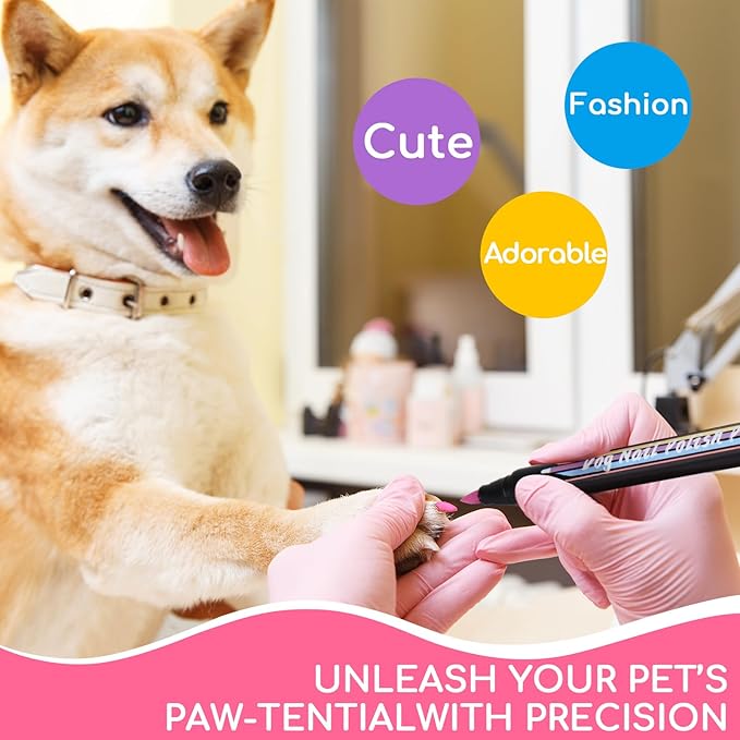 OLINGYOU Dog Nail Polish, Dog Nail Polish Pens Quick Dry-12 Colors, Pet Nail Polish Set for Dogs, DIY Dogs Puppy Nails, Dog Safe Nail Polish Non Toxic, Odorless, Easy to Applyt