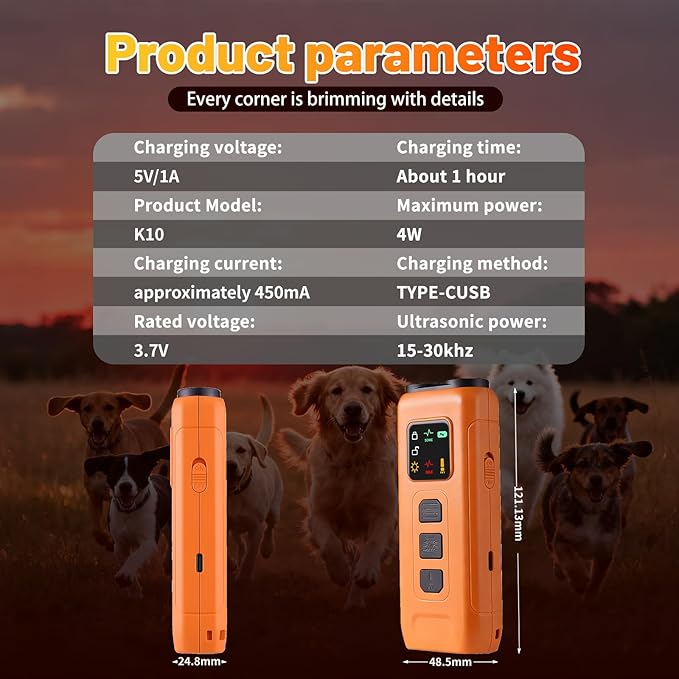 Ultrasonic Dog Bark Deterrent, 2-in-1 Anti Bark Device with LED Flashlight & HD Display | Stop Nuisance Barking, No Shock Training Aid for Small to Large Dogs