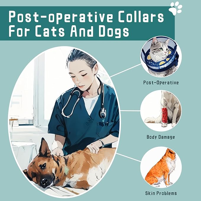 Ovatt PVC inflatable pet collar for small medium and large dogs after surgery ,Washable Dog Cone Collar w/Removable Hard Cone for Dogs After Surgery (Lemon, S)