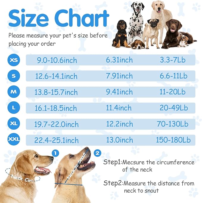 Upgrade Soft Dog Cone Collar, Dog Cone Alternative to Stop Licking After Surgery, Adjustable Comfy Cones for Small/Medium/Large Dogs, Light-Weight Mesh Fabric Elizabethan Collars-M