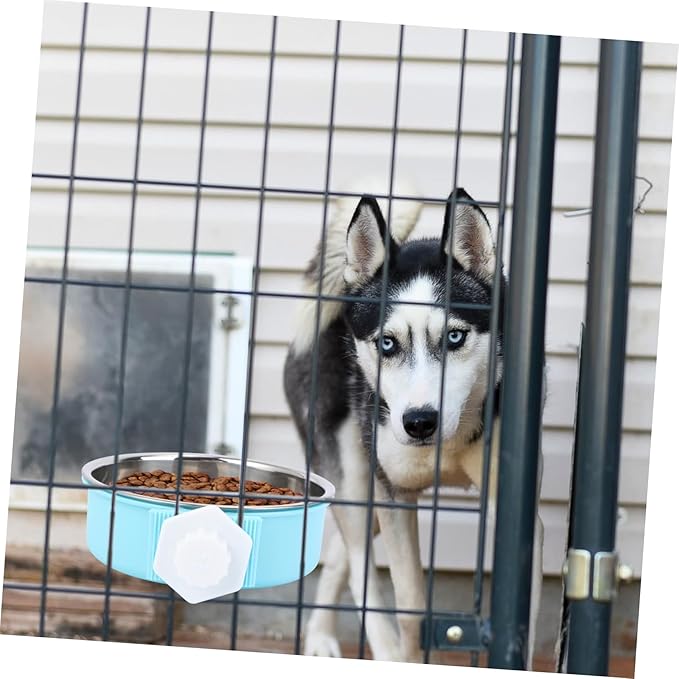 Blue Stainless Steel Dog Bowl Portable Pet Water Dispenser Feeder Durable Non Slip Dog and Cats for Indoor and Outdoor Use Pet Feeder Supplies