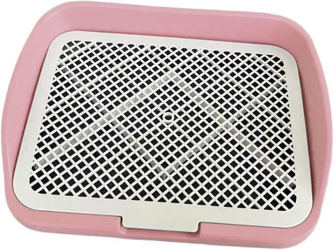 Dog Toilet Puppy Pad Holder Supplies Non Slip with Column Dog Pee Holder Training Pad for Bunny Home Dorm Room, Pink