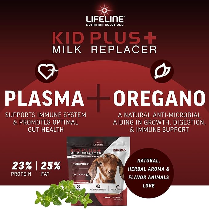 ANNUSO LIFELINE Kid Plus+ Milk Replacer, 6lb Bag - 23% Protein & 25% Fat - Enhanced with LifePulse for Added Support - Encourages Immunity, Digestion & Respiratory Health - Easy-Mix Powder