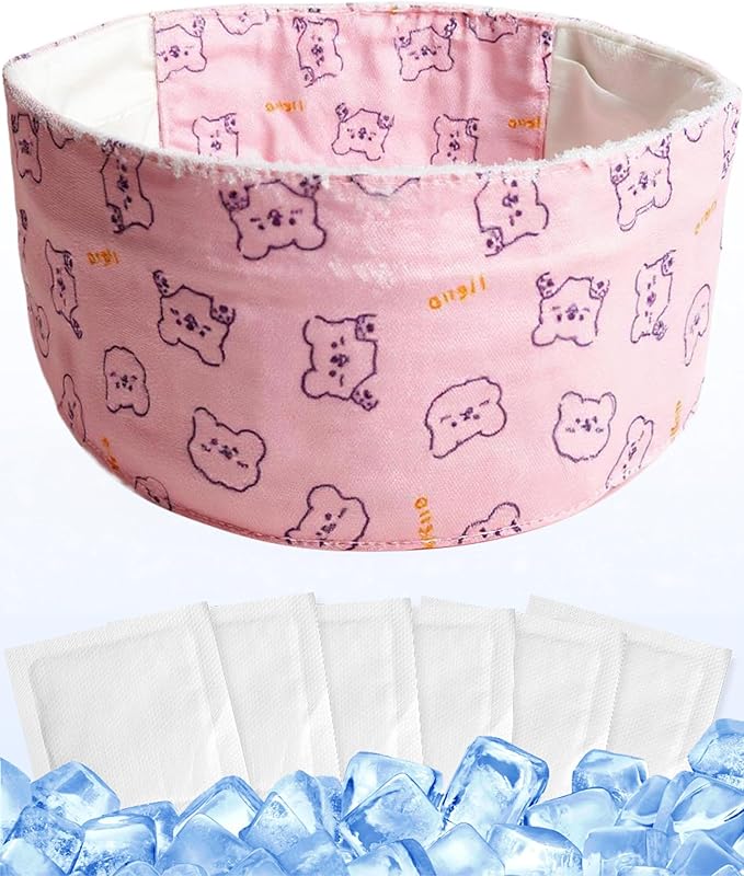 Hosiwei Dog Cooling Collar with Ice Packs - Adjustable Pet Cooling Bandana for Summer, Reusable & Freezable Neck Wrap Scarf for Dogs - Hot Weather Chill Out Accessory