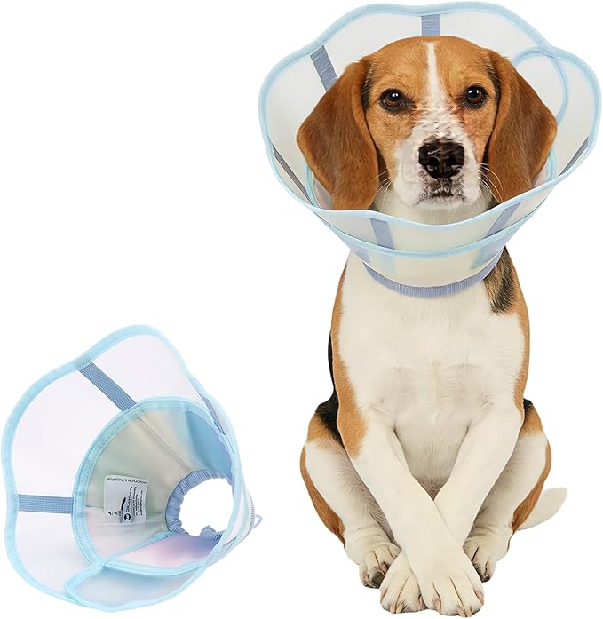 Touchdog Soft Dog Cone Collar,Waterproof & Foldable Elizabethan Collar for Dogs After Surgery, No Lick Recovery E-Collar, Comfortable Protective Cone Alternative for Small Medium Large Dogs (Blue, XS)