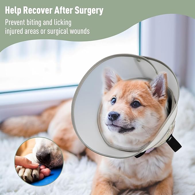 Soft Dog Cone Collar for Large Medium Small Dogs After Surgery, Adjustable Pet Recovery E-Collar, Brown XLarge