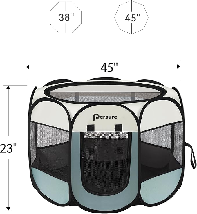 Dog Cat Playpen Indoor Outdoor for Puppy Pet Dogs Cat Recovery After Surgery, Dog Tent Crates Cage Indoor/Outdoor, Portable Pop Up Dog Kennel with Carrying Case for Travel (Dark Grey, Small with Pad)