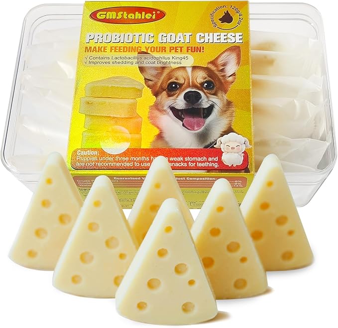 Yak Cheese Dog Chews with Probiotic - 15 Count Natural Cheese Training Rewards for Small, Medium & Large Dogs,High Protein Digestive Health & Skin Coat Support(4.2 oz / 120g)