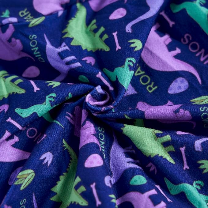 PetWarm Pet Recovery Suit for Dogs, Onesies for Dogs, Dog Cone Alternative After Surgery Substitute E-Collar and Cone Prevent Dog Onesies Pet Surgery Recovery Suit, Dinosaur Pattern, Blue Purple, S