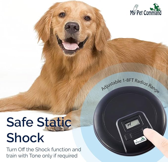 My Pet Command, Indoor Pet Barrier Adjustable Range, Static Tone Correction, Hidden Fence for Dogs Containment Collar, Wireless Pet Gate Keeps Areas Off Limits, Rechargeable Collars Extra Barrier only