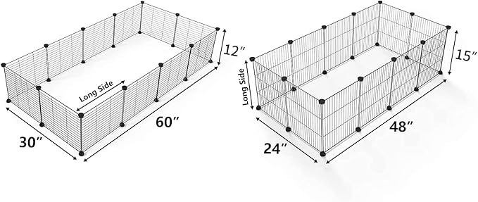 LURIVA Small Animal Playpen, Guinea Pig Cages, Pet Playpen, Rabbit Cage,Small Animal Cage, Puppy Kitten Dog Playpen, Indoor Outdoor Portable Metal Wire Yard Fence,15 X 12 Inch, 16 Panels, Black.