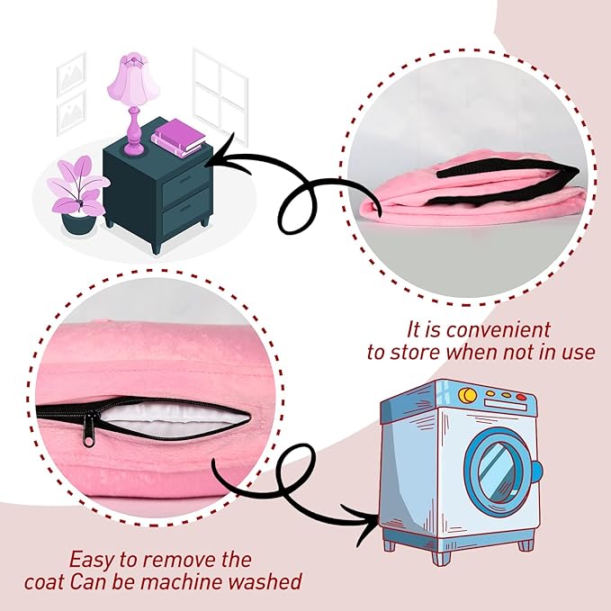 Inflatable Dog Cone Collar-Soft Protective Cone for Dogs After Surgery,Dog Donut Collar for Large Medium Small Dogs and Cats (Pink,Medium)