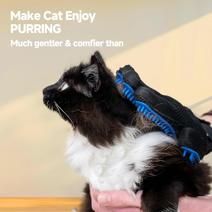 NVNAN 3 PCS Pet Hair Removal Glove and Pet Grooming Glove Kit for Cats & Dogs, Pet Hair Gloves & Dog Washing Gloves ,Reusable Magic Brush Pet Hair Remover Tool for Laundry,Carpet,Car Seat,Couch