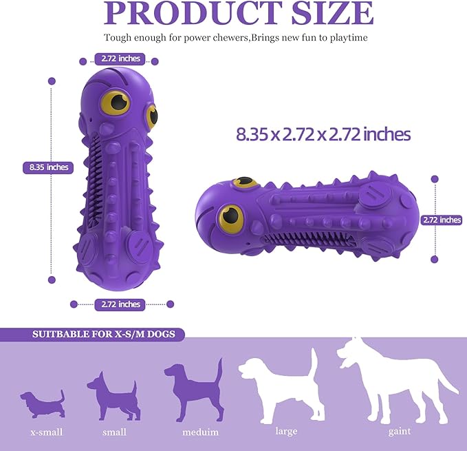 ZIKATON Dog Squeaky Toys for Aggressive Chewers, Durable Chew Toys for Large Medium Breed Dog, Dog Toys, Tough Durable Dogs Toys with Natural Rubber