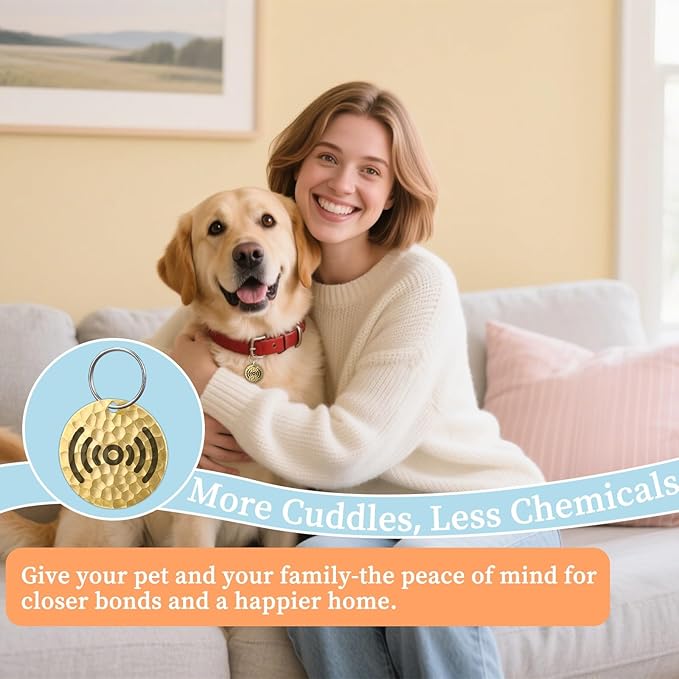 Natural Flea & Tick Repellent Collar Pendant for Dogs & Cats β12-Month Water-Resistant Biomass Energy Pet Shield β Safe for Pets When Used as Directed β Gift Ready (One Size- 2packs)