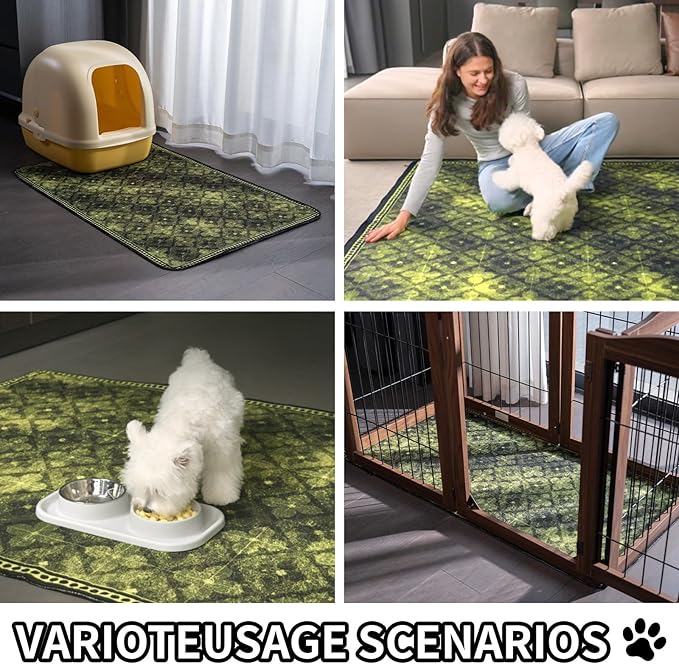Washable Pee Pads for Dogs, Reusable Puppy Potty Training Pads, Ultra-Absorbent Thick Waterproof Leak-Proof Non-Slip Pads & Mat for Crate, Playpen, Floor, Whelping & Housebreaking , 2 Pack 54"x54"