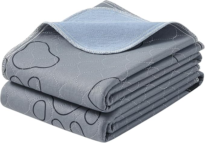 Feandrea Washable Dog Pee Pads, 2 Pack, Reusable, 48 x 36 Inches, XL, Waterproof Pet Training, Leakproof, Non-Slip, Super Absorbent, Gray UPTD036G01